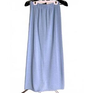 SAN REMO BY LAURA KNITS MAXI SKIRT XS LIGHT BLUE QUIET LUXURY ELASTIC WAIST NWOT